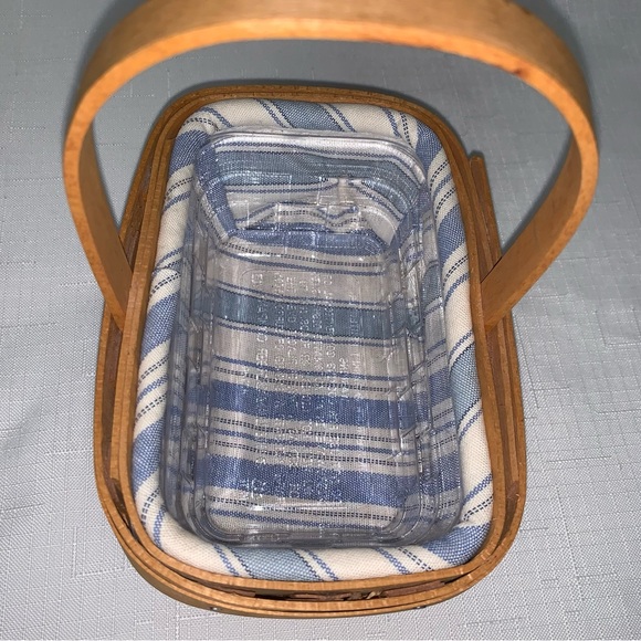 🆕 Longaberger Vintage Parsley Basket COttagecore Cloth Liner Plastic Protector - Picture 6 of 15